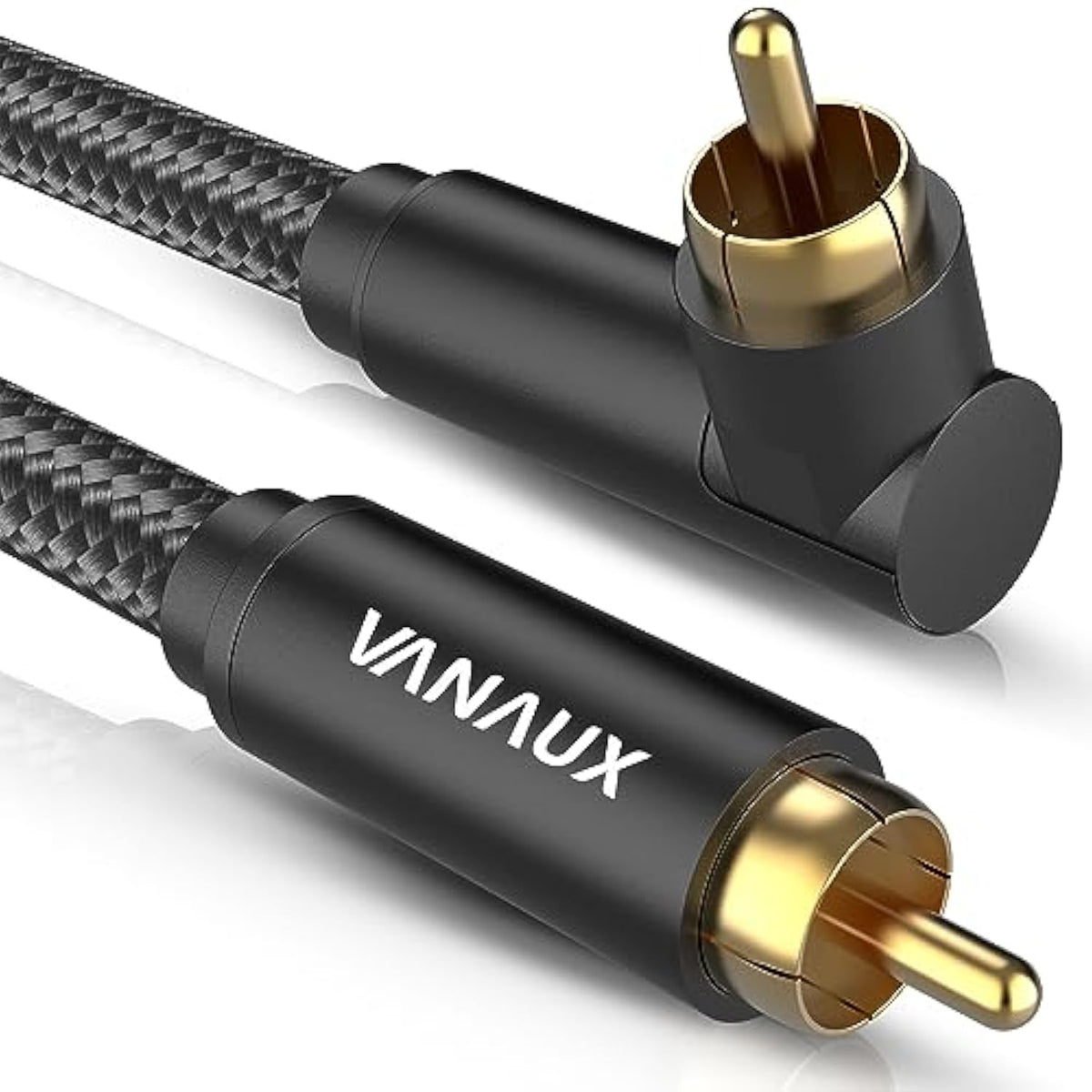90 Degree Rca Cable 3.3Feet, Subwoofer Cable Male To Male Digital Coaxial Audio Cable For Home Theater, Sound Bar, Tv, Ps4, Xbox,And More,Black