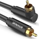 90 Degree Rca Cable 3.3Feet, Subwoofer Cable Male To Male Digital Coaxial Audio Cable For Home Theater, Sound Bar, Tv, Ps4, Xbox,And More,Black