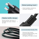 6.6Ft Universal 3 Prong Power Cord Cable For Lg Tv 32" 39" 40" 42" 44" 47" 49" 50" 55" 60" 65" Inch Smart Led Lcd Hd Tv Replacement C5 Replacement Power Cord