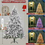 6Ft Artificial Snow Flocked Christmas Tree With 400 Led Lights (Not Pre-Lit), Xmas Tree Full Tree With 800 Branch Tips & 11 Modes Light, Rgb & Warm White Light, Foldable Stand For Home