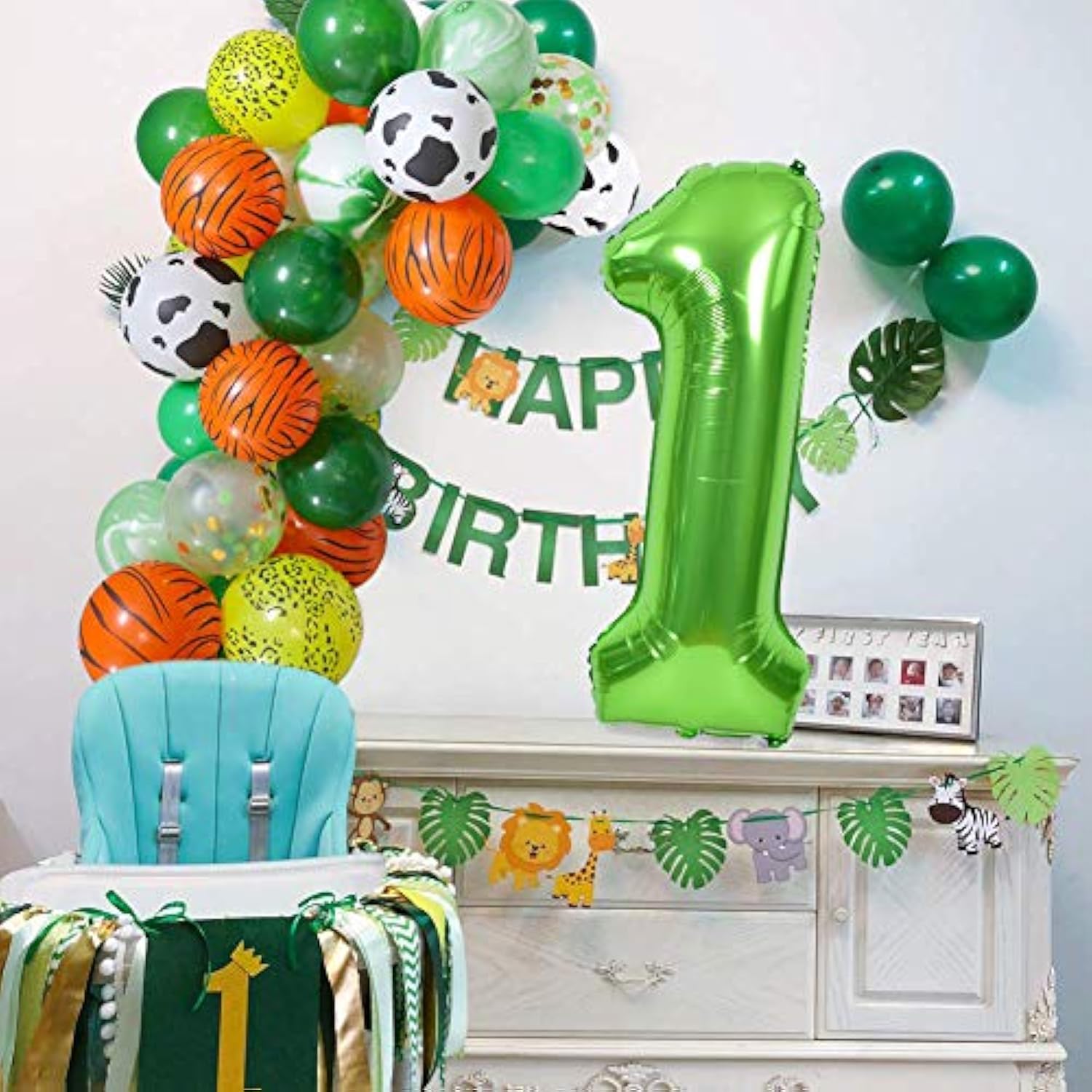 40-Inch Green Number Balloons 0–9 Foil Helium Birthday Party Decorations