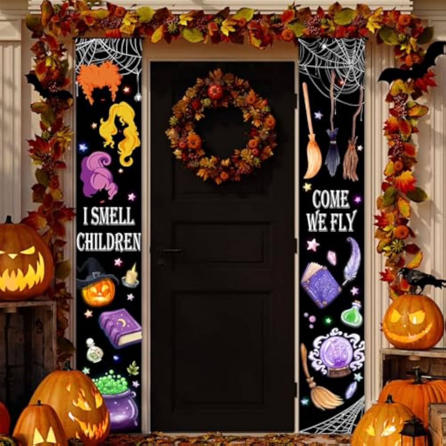 Halloween Outdoor Banner Hocus Pocus Porch Sign 71x12 Inch Front Door Party Decor