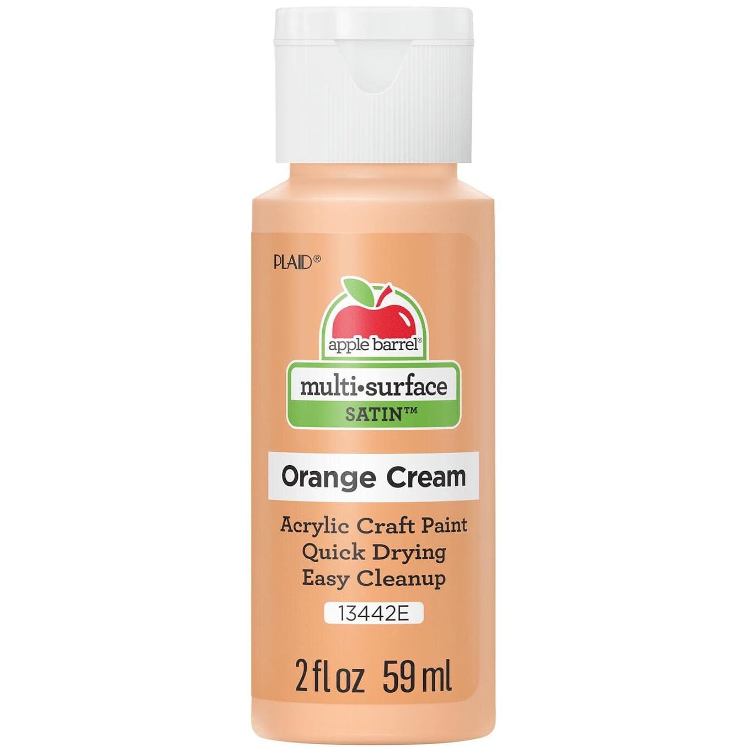 Apple Barrel Multi-Surface Acrylic Paint, 2oz, Orange Cream- Pack of 1