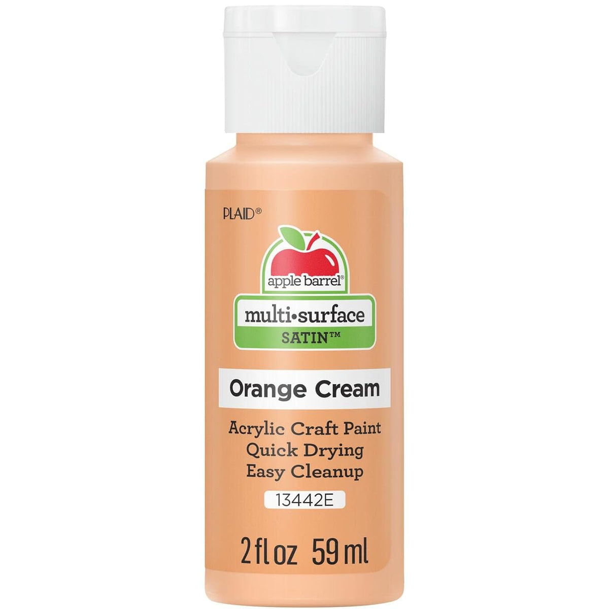 Apple Barrel Multi-Surface Acrylic Paint, 2oz, Orange Cream- Pack of 1