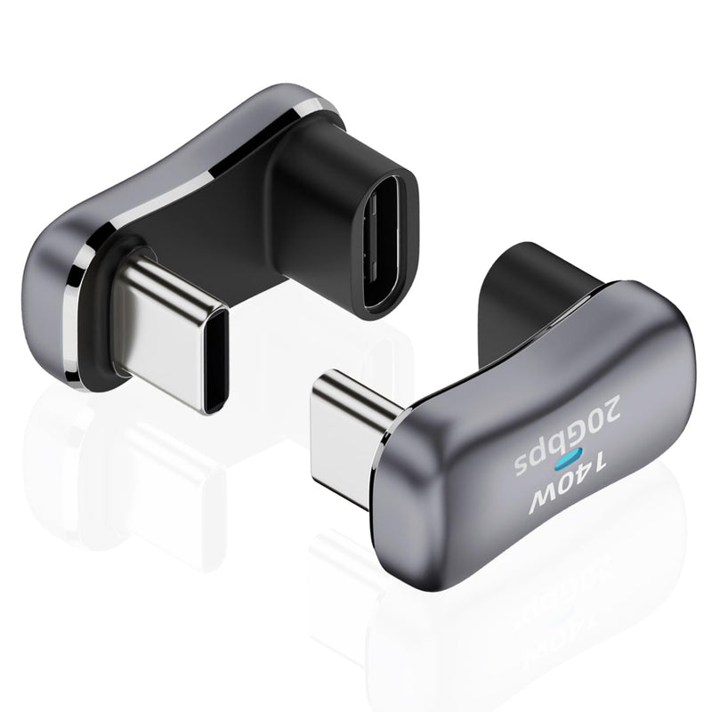 180° Usb C Adapter (2 Pack), 180 Degree Angle Usb-C Male To Usb-C Female 20Gbp