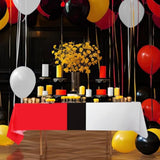 3 Pcs Cartoon Animation Birthday Party Tablecloth Red And White Plastic Party Supply 54" X 108" Large Table Cover For Cartoon Ball Supplies Video Games Tableware Birthday Decoration