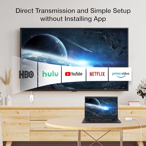 EZCast Wireless Display Transmitter & Receiver Kit, Type-C & HDMI Transmitters with Wireless Receiver, Plug & Play Screen Casting for Laptop/PC to