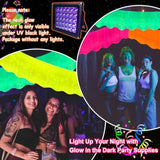 4 Packs 39 Ft Glow In The Dark Party Supplies Fringe Garland, Neon Macaron Parade Float Glow Tinsel Streamers Banner Table Skirts For For Birthday Holiday Neon Party (Green,Fuchsia,Yellow,Orange)