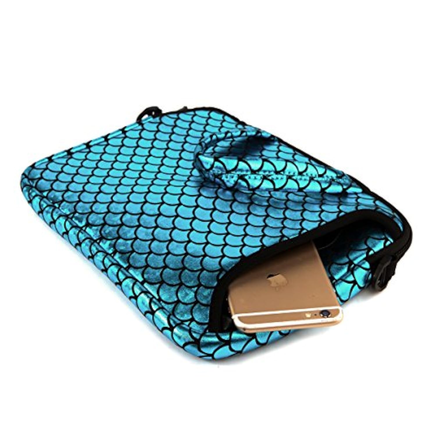 14-Inch Laptop Shoulder Carrying Bag Case Sleeve For 13" 13.3" 14 Inch Macbook/Notebook/Ultrabook/Chromebook, Mermaid Scale (Blue)