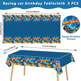 3Pieces Hot Car Themed Plastic Tablecloth Hot Race Car Birthday Party Plastic Table Covers For Kids Boys Racing Car Birthday Baby Shower Party Decorations Supplies 54X108Inch