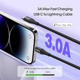 Usb C To Lightning Cable 4Ft, [Apple Mfi Certified] 2-Pack 3A Fast Charging Type-C To Lightning Woven Cable, Car Play Charging Braided Cable For Iphone 14/13/12/11/Xs/Xr/8 Series - Black