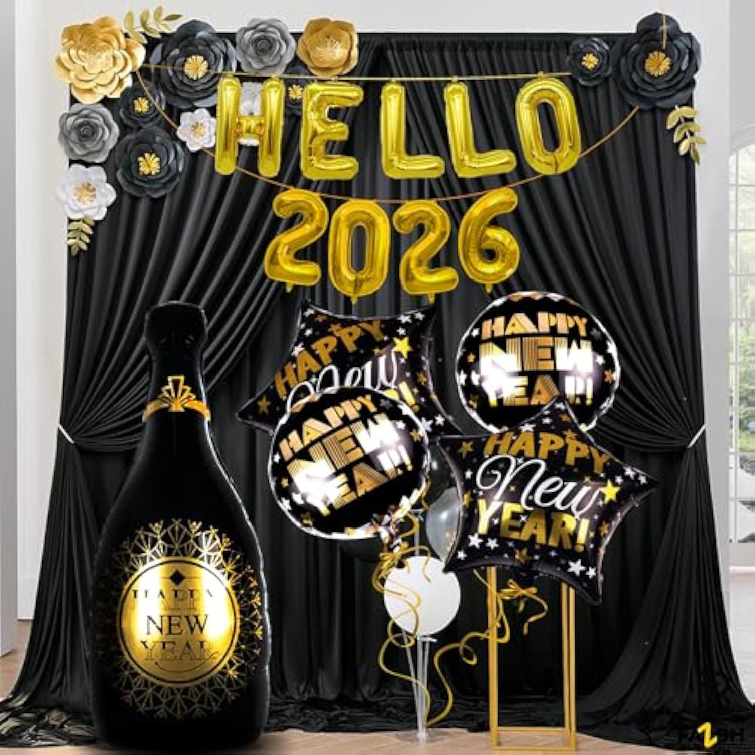 Hello 2026 Gold Balloon Set 40in Happy New Year Party Decorations