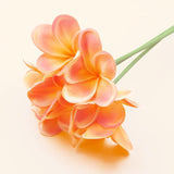 3 Pcs Artificial Plumeria Flowers,Real Touch Lifelike Plumeria Frangipani 9 Fake Flower Bouquets With Stems For Home Office Wedding Engagement Party Decoration Diy Craft Gift (Pink +Orange)