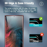 [2+2 Packs] For Galaxy S22 Ultra Screen Protector 6.8 Inch And Camera Lens Protector, 9H Tempered Glass Scratch Resistant, Fingerprint Unlock, Anti Oil Anti Water, Easy To Install No Bubble