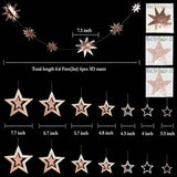 Twinkle Star Garlands Champagne Gold Party Decorations Stars Banner Ceiling Hanging Decor Streamer Backdrop For Birthday Bachelorette Christmas New Year Eve Starry Night Theme Party Decor