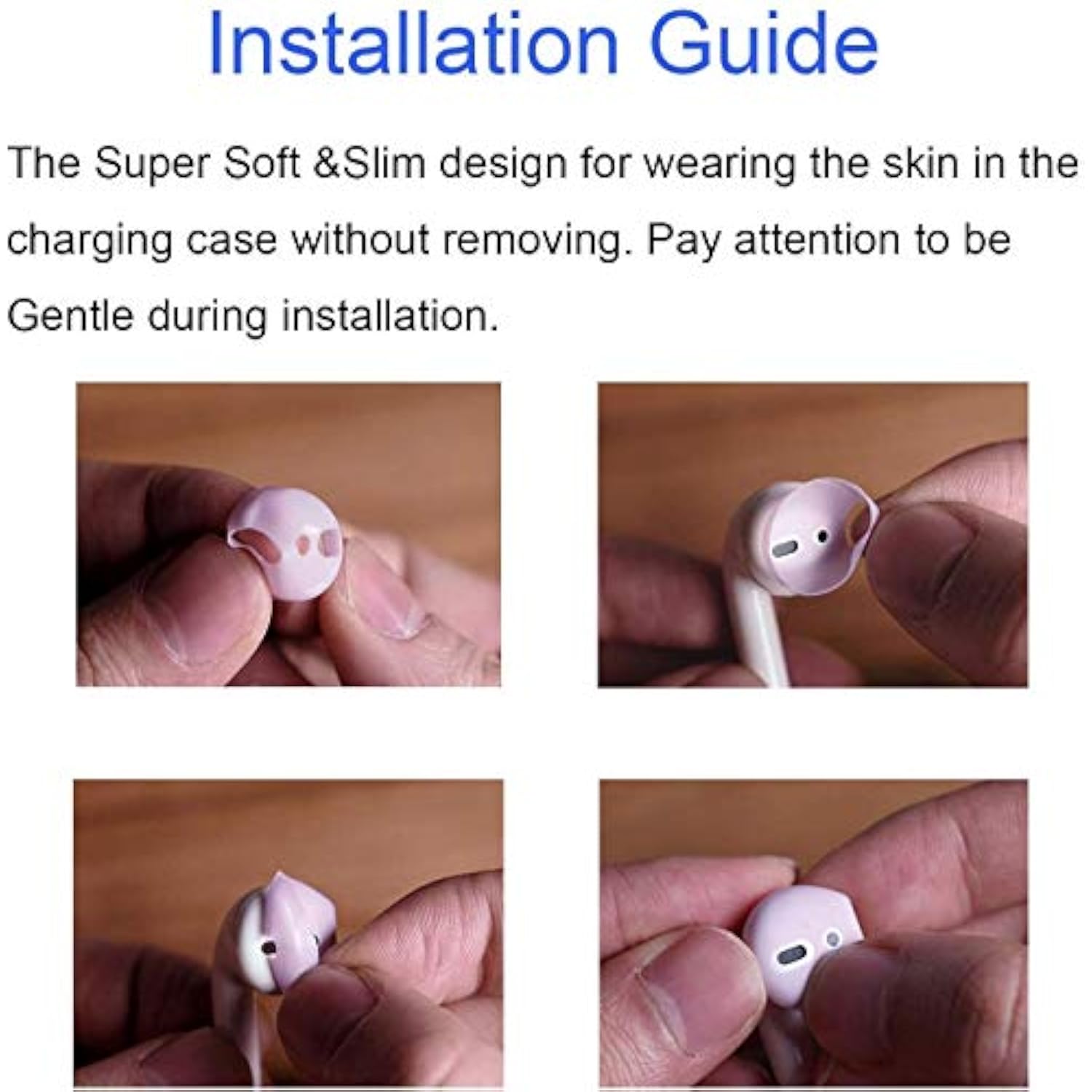 Fit In Case Silicon Ear Tips Ear Skins Covers Anti Slip Soft Eartips Compatible With Air Pods 1 And Air Pods 2 Or Ear Pods (Not For Air Pods Pro) 3 Pairs Gold/White/Black Gwb