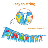 Pool Birthday Party Banner, Summer Pool Party Decorations Happy Birthday Banner For Swimming Hawaiian Beach Tropical Theme Decor Party Favors Supplies