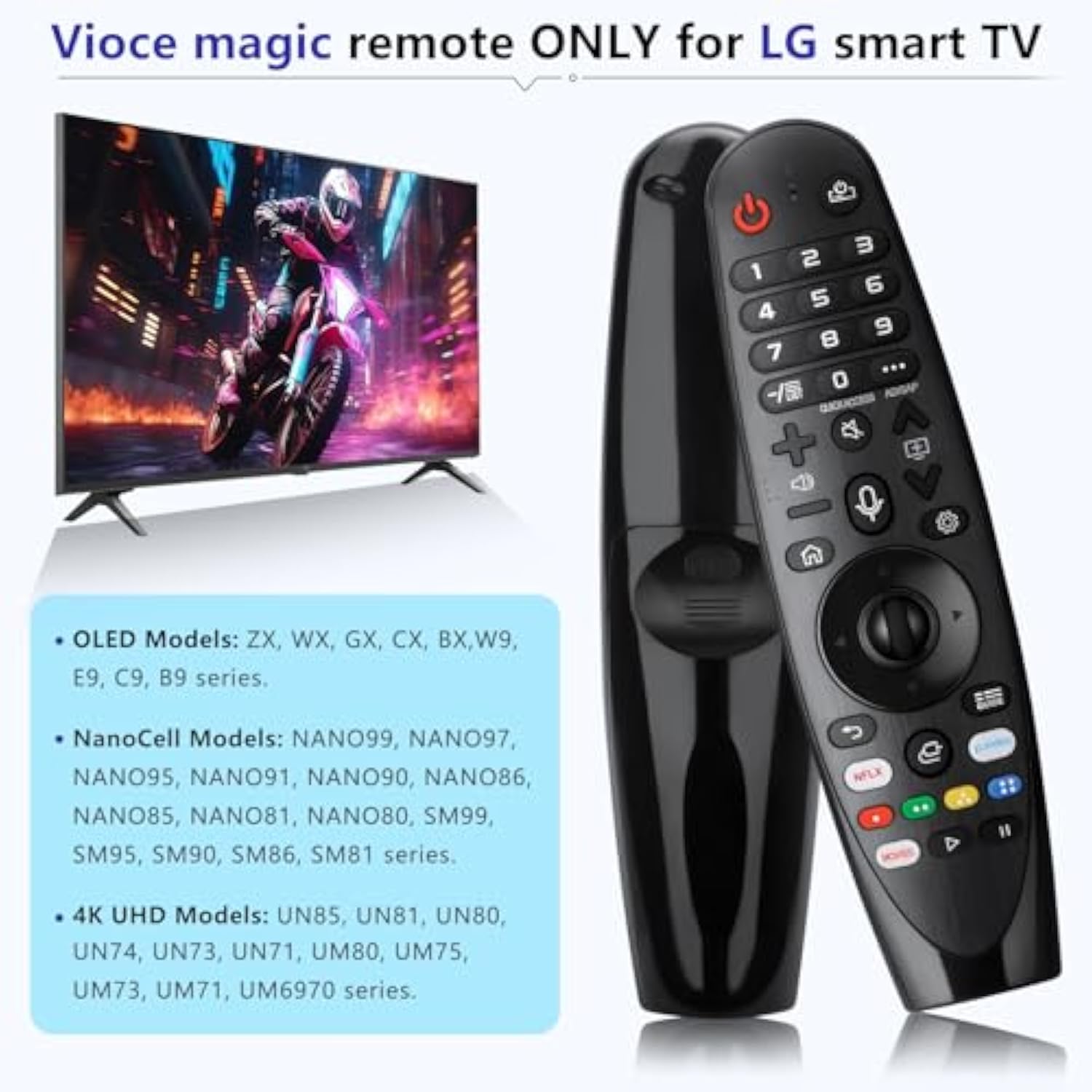 Voice Replacement Magic-Remote-Control For Lg-Smart-Tvs,For Lg Oled Uhd Qned Nanocell 4K 8K Models,For Lg An- An-Mr19Ba Akb75855501 Remote With Pointer,Voice Function