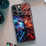Satoru Vs. Yuji Sukuna Jjk Tempered Glass Glossy Anime Phone Case - Soft Silicone Protection Shell, Manga Character Design For Iphone 15