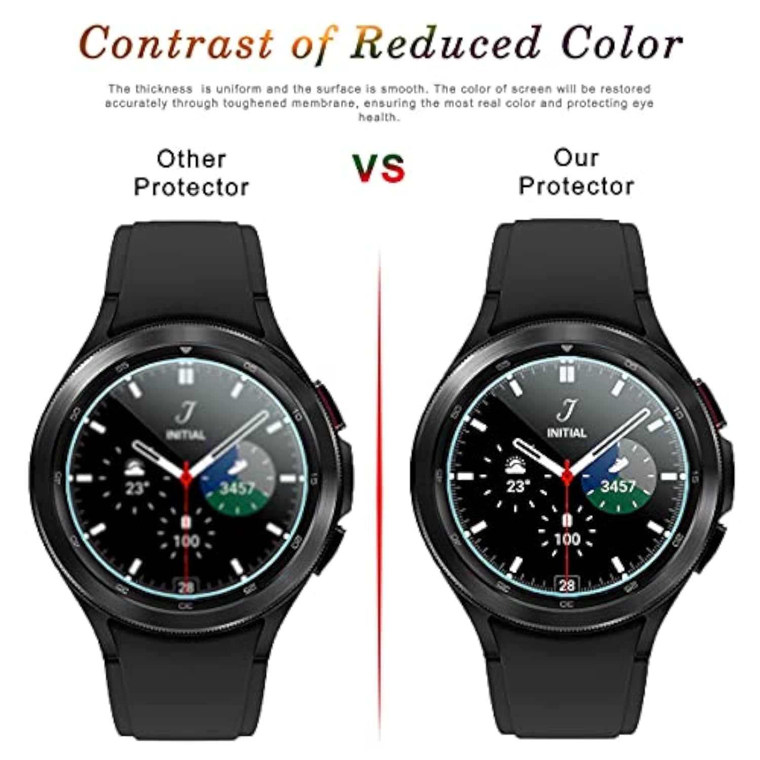 4-Pack For Samsung Galaxy Watch 4 Classic 46Mm Tempered Glass Screen Protector For Galaxy Watch 4 Classic 46Mm Smartwatch [2.5D 9H Hardness] [Anti-Scratch]