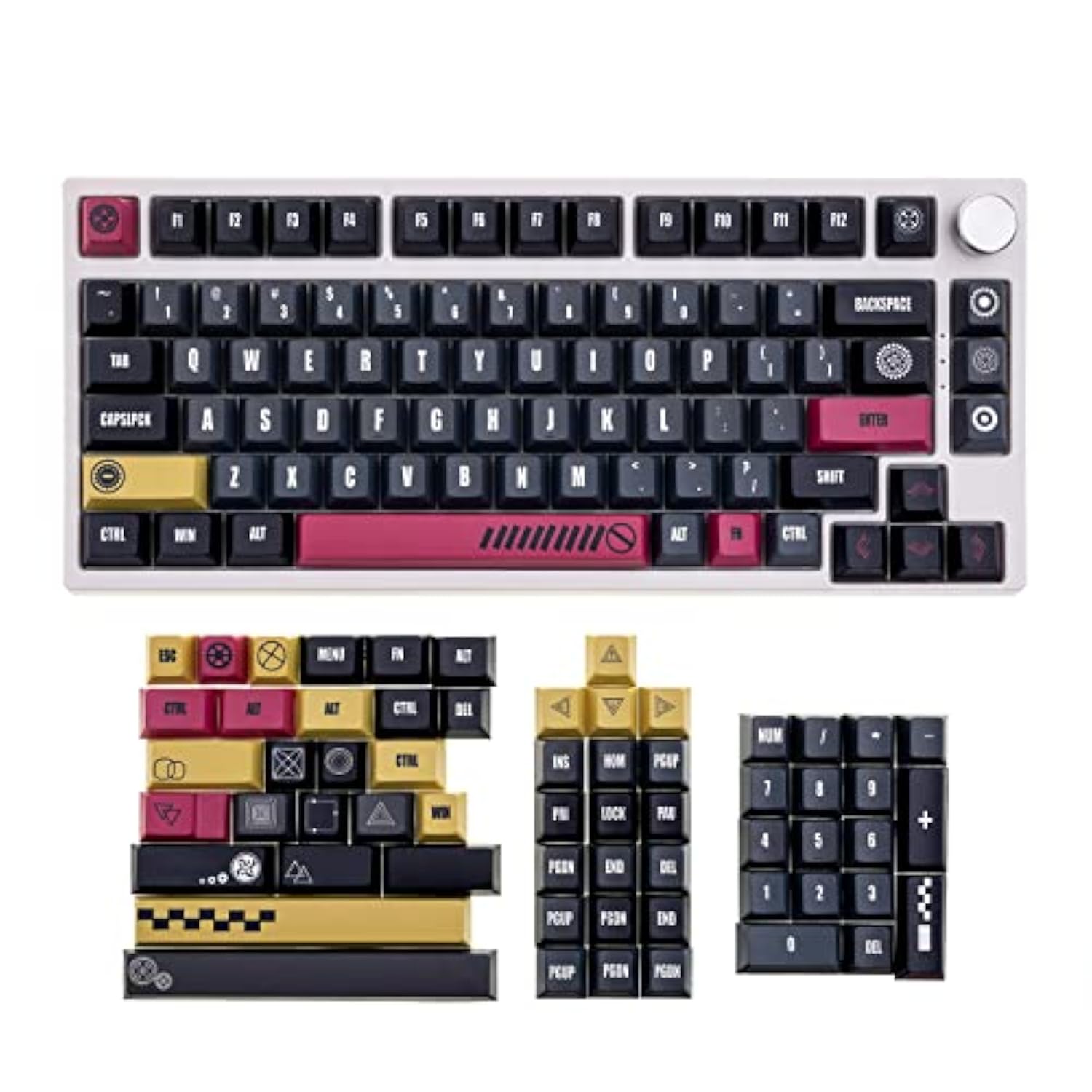 138 Keys Rainbow Keycaps Side Transparent, Oem Profile Pbt Pc Five-Sided Therm