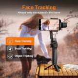 Gimbal Stabilizer For Iphone, Phone Gimbal W/Focus Wheel Face Tracking For 16 15 Pro Max Android 3-Axis Phone Stabilizer For Video Recording Vlog