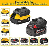 DM18M Battery Adapter with USB for Dewalt 20V & Milwaukee M18 to Makita 18V