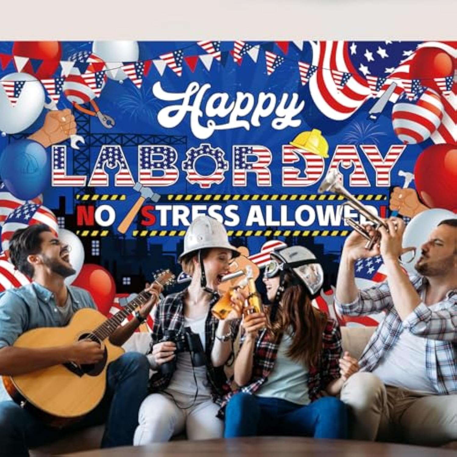 Labor Day Decorations Banner Remember And Honor Laborer Banner Stars And Stripes Style Celebration Party Decorations Happy Labor Day Party Photo Background