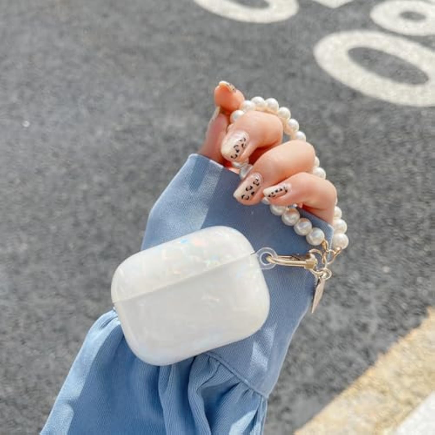 Cute Glitter Airpods Pro 2Nd/1St Generation Case With Cleaner Pen, Shell Pattern Airpods Ipod Pro 2 Gen Cover Protective Skin Girl Women With Luxury Pearl Keychain 2023/2022/2019 - Colorful