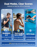 Bone Conduction Headphones IPX8 Waterproof Swimming Headphones Open Ear Headphones with MP3 Mode 32GB Memory Up to 8 Hours Playtime Bluetooth 6.0 Ear