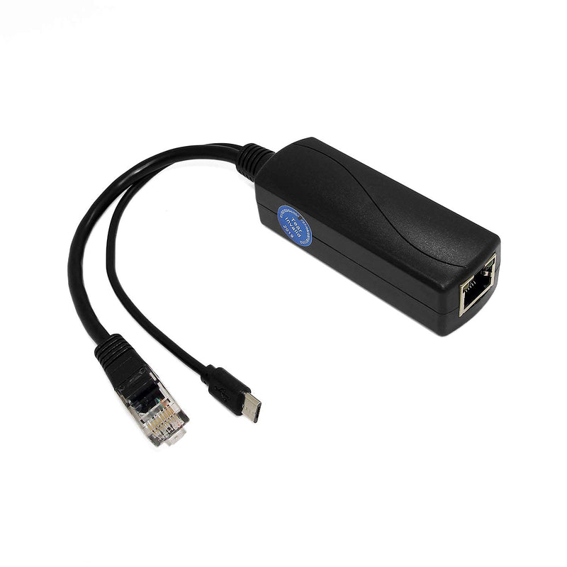 Gigabit Micro Usb Poe Splitter 5V/3A, 48V Poe To Micro Usb 5V/3A Output, 10/10