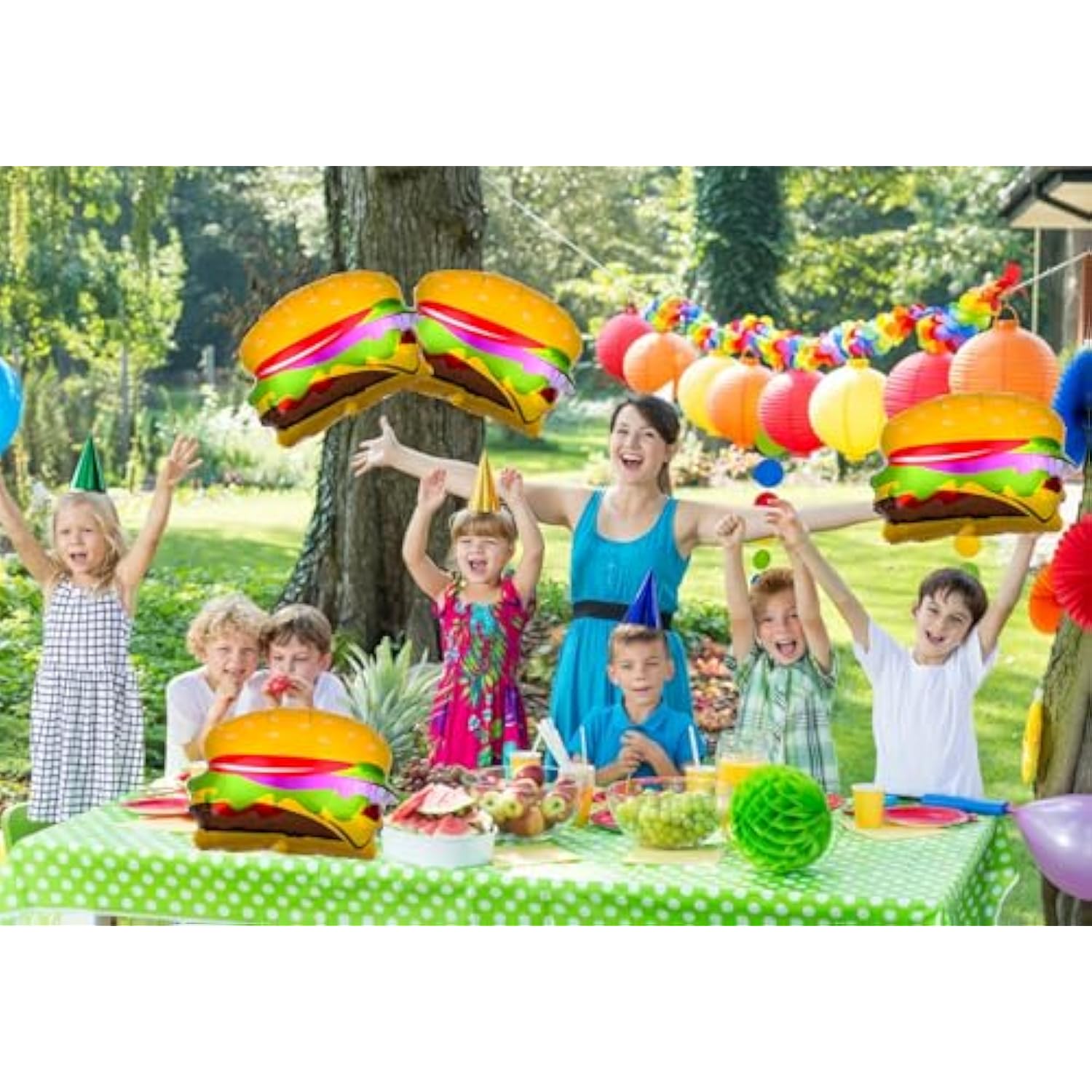 2Pcs Hamburger Foil Balloons Aluminum Food Balloon Birthday Party Decorations