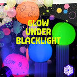 Mega-L Glow In The Dark Party Supplies,4 Pcs 32 Inch Round Neon Balloons For Glow Party Arches/Garlands,Glow Under Black Lights,Used For Neon Party,80S Party, Birthday, Weeding, Carnivals, Raves