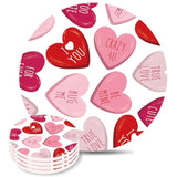 4Pcs Valentine'S Day Ceramic Coasters Red Pink Heart Drink Coasters Absorbent Cup Mat For Mug Cup Home Kitchen Party Table Decor