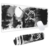 Edgy Raccoon Gaming Mouse Pad, Office Desk Mat, Anti-Slip Rubber Base Cool Aesthetic Mouse Pads For Computer Laptop Keyboard School Home Desktop Gamer Home Accessories Decor 31.5" X 11.8"