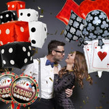 14pcs Casino Balloons Set with Dice & Poker Cards for Game Night Party Decor