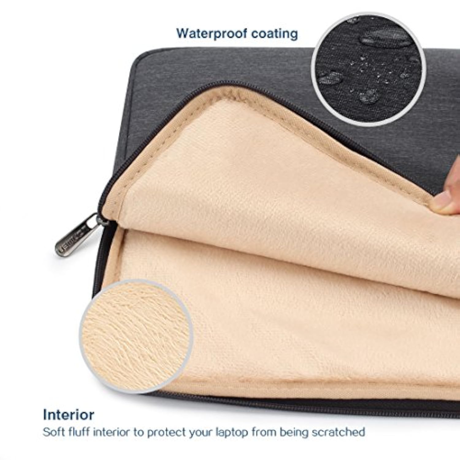 15.6 Inch Laptop Sleeve Case Water-Resistant Notebook Handle Bag For Lenovo Flex 4/Yoga 720/Ideapad 330 321S Laptop/Thinkpad P1/Hp Envy X360 15/Dell Latitude 3590,Dark Grey