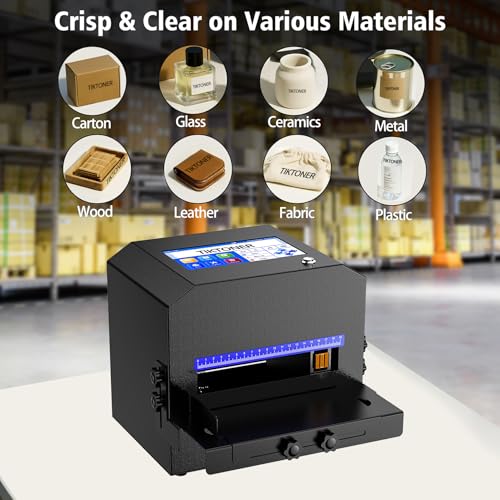 Inkjet Coding Machine, Date Printer With 7-Inch Touch Screen Batch Code Printer With 42Ml Quick-Drying Ink Cartridge Inkjet Coder For Barcode/Qr Code/Number/Picture Print On Many Materials