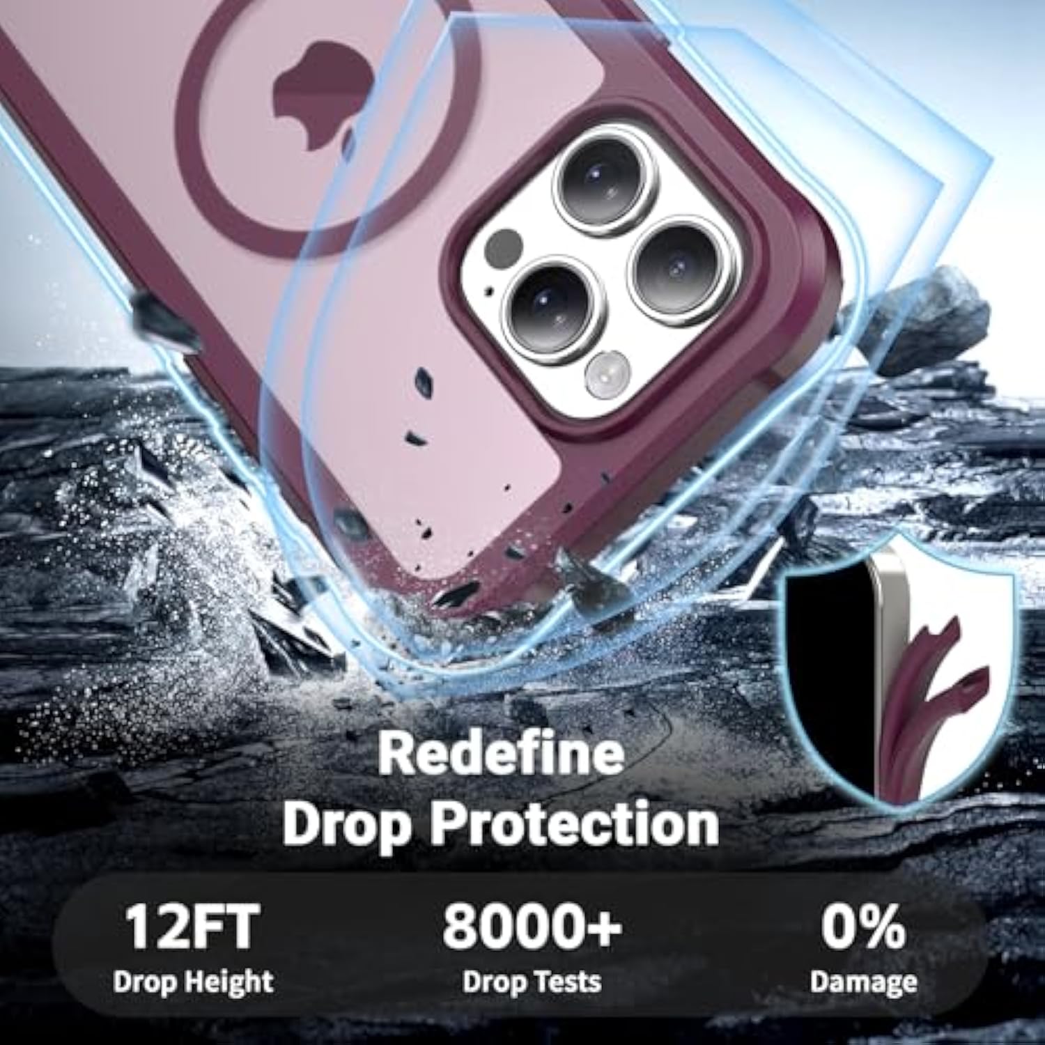 For Iphone 16 Pro Max Case, [Compatible With Magsafe][Military Grade Drop Protection][Heavy Duty Protection][Non-Slip][Shockproof] 2-Layer Durable Bumper Phone Case 6.9''-Wine Red