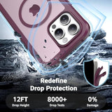 For Iphone 16 Pro Max Case, [Compatible With Magsafe][Military Grade Drop Protection][Heavy Duty Protection][Non-Slip][Shockproof] 2-Layer Durable Bumper Phone Case 6.9''-Wine Red