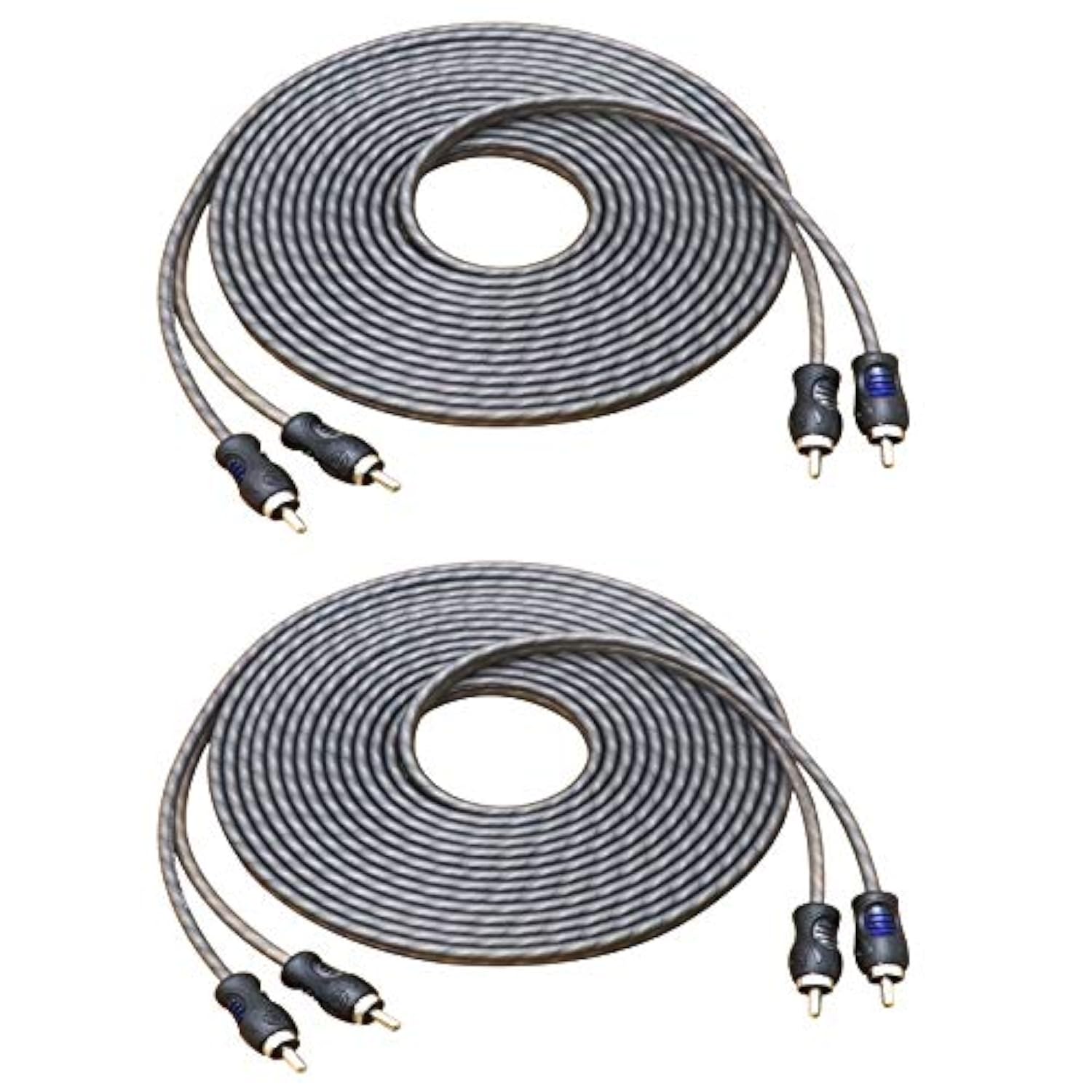 RECOIL RCI217-2 99.99% Oxygen Free Copper 17ft 2-Channel RCA Audio Cable Twisted Pair with Noise Reduction 2 Pack