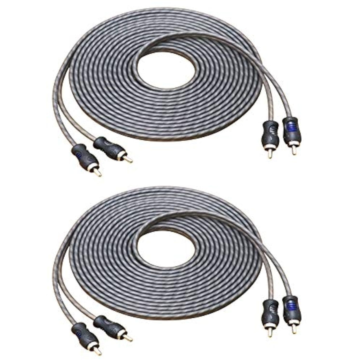 RECOIL RCI217-2 99.99% Oxygen Free Copper 17ft 2-Channel RCA Audio Cable Twisted Pair with Noise Reduction 2 Pack