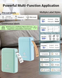 Label Maker Machine With Tape, X1 Portable Bluetooth Label Printer For Home Office Organization, Support Pre-Cut & Continuous Labels, Inkless Thermal Small Labeler For School Kitchen, Blue