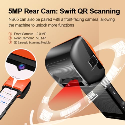 Pos Pda Receipt/Label Printer, Android 14 Handheld Pos Printer 3Gb+32Gb With 2D Barcode Scanner With Nfc Reader,Wifi/Gps/Bt/5G Full Network Connection 6.5" Touchscreen 80Mm/58Mm Label Printing