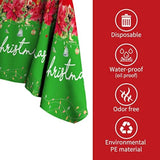 Christmas Party Supplies Christmas Poinsettia Flowers Disposable Tablecloth Waterproof Plastic Rectangular Table Cover For Merry Christmas Party Decorations, 3Pcs 54 X 108 Inch