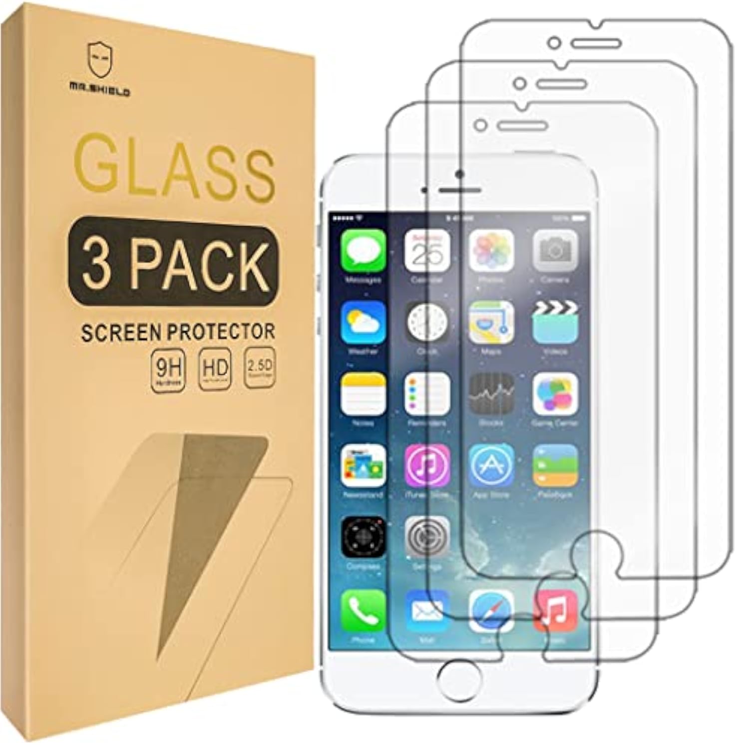 [3-Pack] Designed For Iphone 7 Plus/Iphone 8 Plus [Tempered Glass] Screen Protector [Japan Glass With 9H Hardness] With Replacement