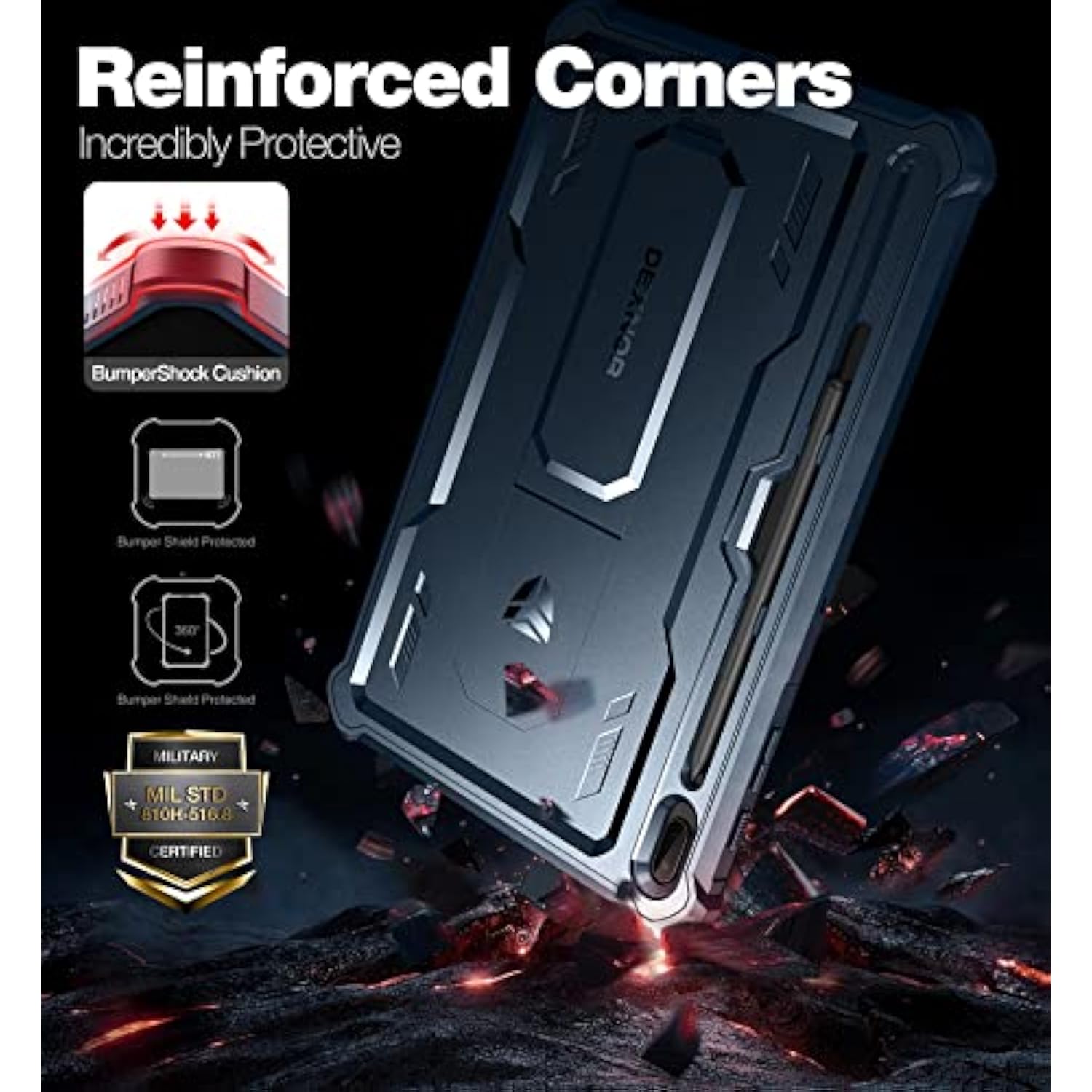 Case For Samsung Galaxy Tab S7 Fe 12.4 Inch (2021), [Built In Screen Protector
