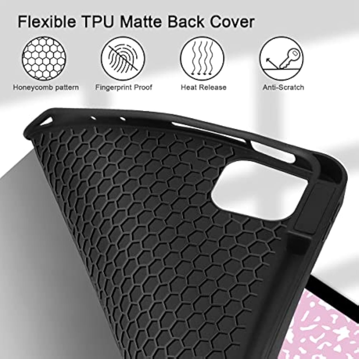 For Ipad Pro 12.9 Case 2022 2021 6Th 5Th Gen- Built In Pencil Holder - Trifold