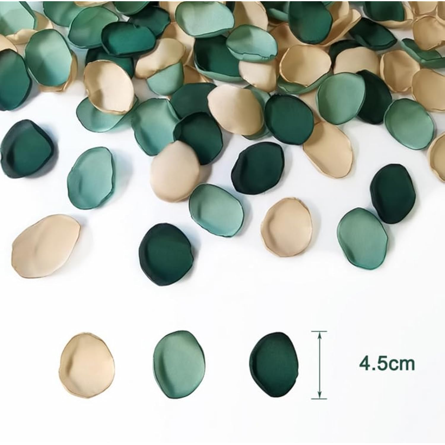 Rose Petals Bulk 200Pcs,Soft Throwing Petal,Vase Filling 45 Mm Silk Flower Girl Scatter Petals For Wedding Aisle Cake Table Buffet Table Aisle Petal- Burned Edge (Blackish Green)