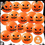 16pcs Inflatable Pumpkin Jack O' Lantern Balls for Indoor & Outdoor Halloween Party